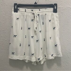 Fun & Flirt Halloween Black Cat Print Pajama Shorts Medium